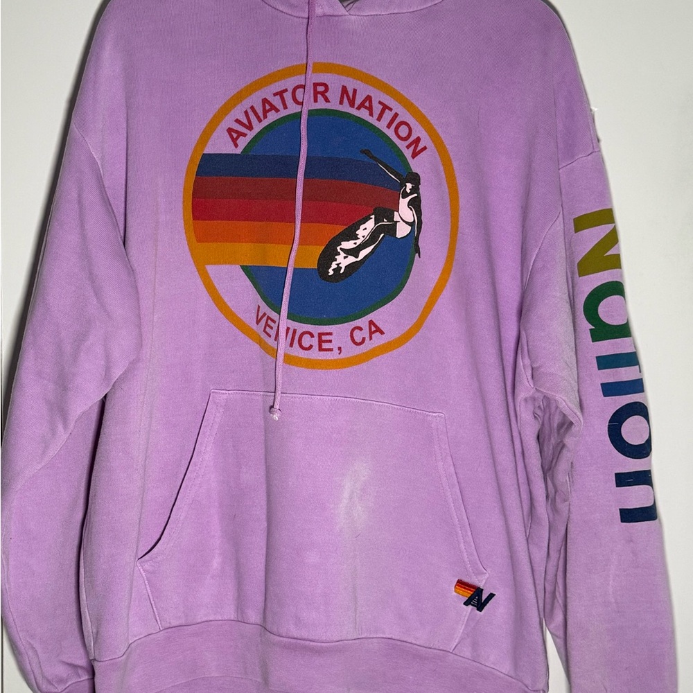 2 for 1! Aviator Nation Purple Hoodies with Blue and Red Accents - Picture 5 of 7